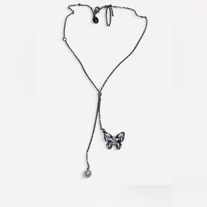 White House black market Elegant Silver Butterfly Necklace